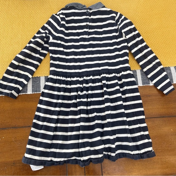BabyGAP blue and white striped long sleeve dress with denim collar - Picture 7 of 7